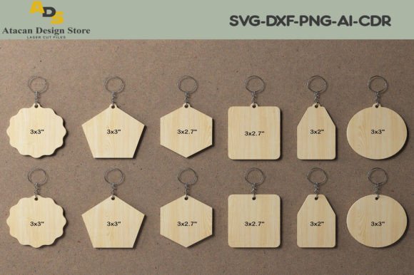 Laser Cut Files for Glowforge Projects: 25 Best Picks 29 Customise Wooden Keychain Cut Design 258 Graphics 48374871 1 1 580x386 1