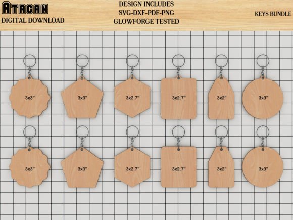 Laser Cut Files for Glowforge Projects: 25 Best Picks 25 Cut Wood Keychains SVG files Engraving Graphics 39946613 1 1 580x435 1