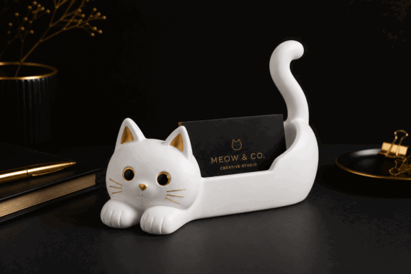 11 Most Profitable 3D Printing Models That Actually Sell 4 Cute Cat Business Card Holder 3D Printing 151012447 3 580x387 1