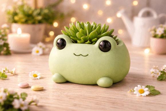 11 Most Profitable 3D Printing Models That Actually Sell 33 Cute Frog Planter STL 3D Printing 143736448 1 1 580x387 1
