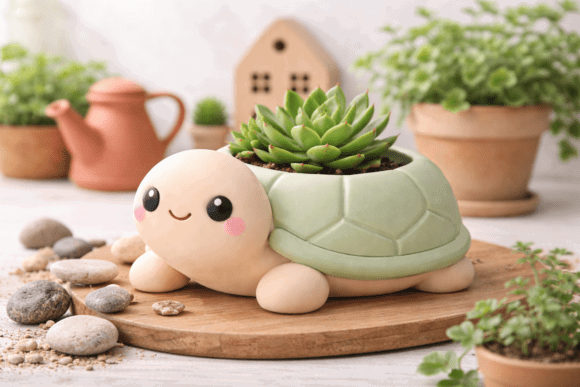 11 Most Profitable 3D Printing Models That Actually Sell 32 Cute Turtle Planter Ceramic Animal 3D Printing 145047810 1 1 580x387 1