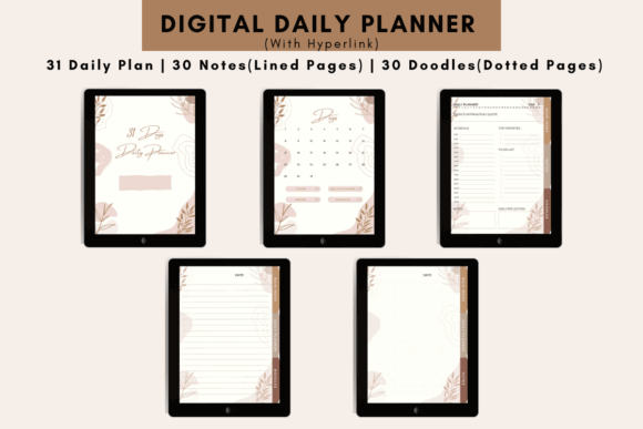 11 Daily Digital Planner Pages for Focused Planning 25 Digital daily planner pages featuring various layouts and designs.