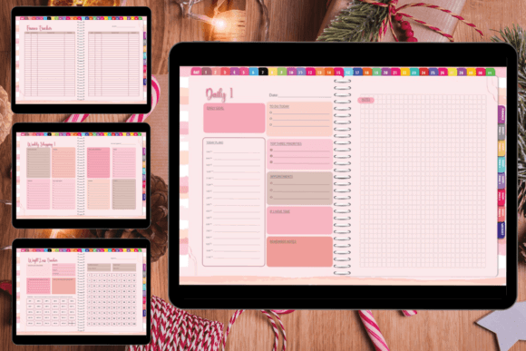 12 Digital Planner Templates for Beginners: Effortless Picks 15 Daily Digital Planner Pastel Pink Graphics 34373671 580x387 1