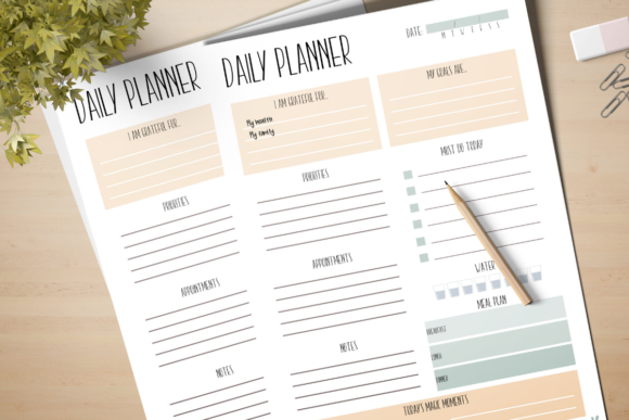 11 Daily Digital Planner Pages for Focused Planning 8 Daily planner page layout with sections for tasks, priorities, and notes.