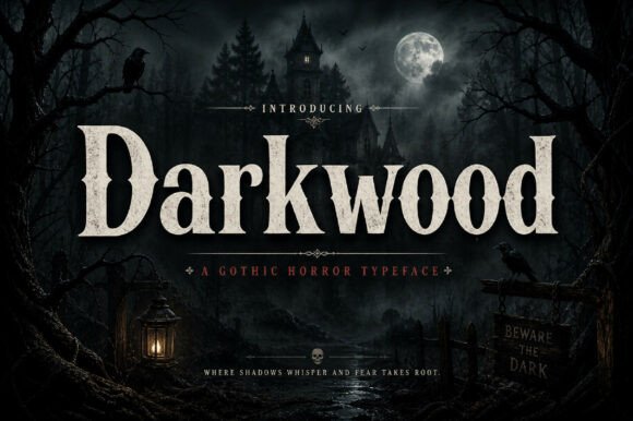 Stylish Display Fonts: 25 Bold Picks Designers Will Love 14 Darkwood Fonts 148638389 1 1 580x386 1
