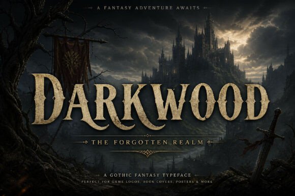 Stylish Display Fonts: 25 Bold Picks Designers Will Love 16 Darkwood Fonts 148638389 2 580x386 1