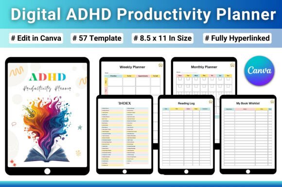 12 Best ADHD Digital Planner Templates for Better Focus 16 Digital ADHD Productivity Planner Graphics 146280568 1 1 580x386 1