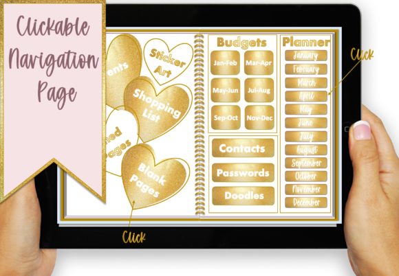 12 Best Digital Planner Templates for GoodNotes and iPad 11 Digital Planner Hyperlinked Graphics 5932904 2 580x402 1