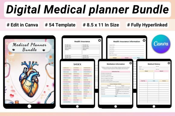 10 Best Hyperlinked Digital Planner Templates 5 Digital Planner Mega Bundle Graphics 150436371 2 580x386 1