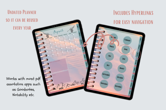 10 Best Hyperlinked Digital Planner Templates 19 Digital Planner for Goodnotes Notability Graphics 25955477 2 580x387 1