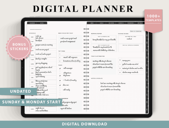 12 Best Digital Planner Templates for GoodNotes and iPad 4 Digital Planner for Ipad GoodNotes Graphics 91300504 580x441 1