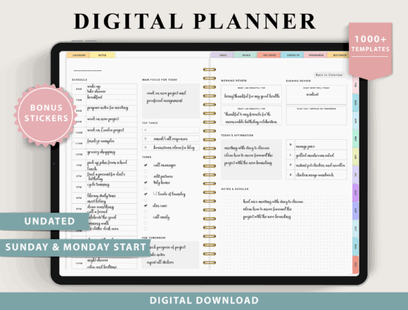 12 Best All-in-One Digital Planner Templates You’ll Love 18 Digital Planner for Ipad GoodNotes Graphics 91300598 580x441 2