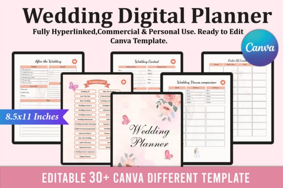 Wedding Budget Template: 16 Smart Picks for Easy Planning 21 Digital Wedding Planner For ipad Canva Graphics 89307041 580x386 1
