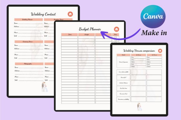 Wedding Budget Template: 16 Smart Picks for Easy Planning 22 Digital Wedding Planner For ipad Canva Graphics 89307041 6 580x386 1