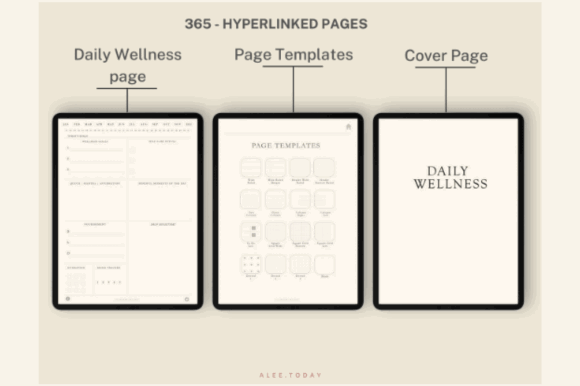 Digital Planner Templates: 15 Best Designs for an Organized Life 8 Digital Wellness Journal Graphics 90229676 1 1 580x386 1