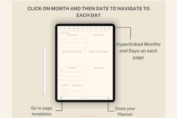 Digital Planner Templates: 15 Best Designs for an Organized Life 9 Digital Wellness Journal Graphics 90229676 2 580x386 1