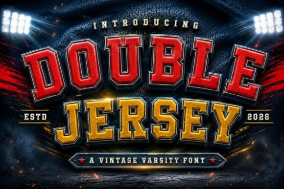 17 Collegiate Fonts: Powerful Picks for Logos & Jerseys 15 Double Jersey Fonts 152305387 1 1 580x387 1