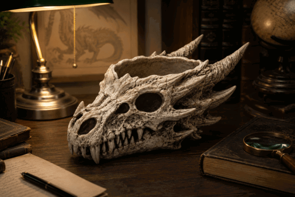 15 Best 3D Printing Models To Sell On Etsy 10 Dragon Skull Planter 3D Printing 150153660 2 580x387 1
