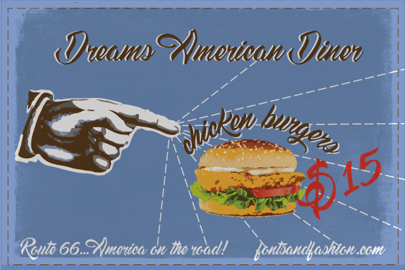 Vintage Display Fonts for Branding: 13 Stunning Retro Picks 27 Dreams American Diner Fonts 19530430 1 1 580x386 1