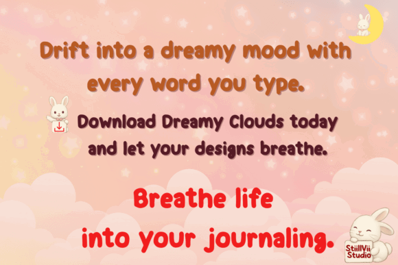 Handwritten Fonts for Vinyl Sticker Labels: 26 Best Cricut Picks 27 Dreamy Clouds Fonts 141552413 8 580x387 1