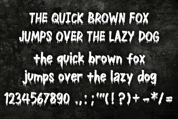34 Best Halloween Fonts for Cricut Projects to Sell 51 Dripping Halloween font showcasing letters and numbers with a spooky design.