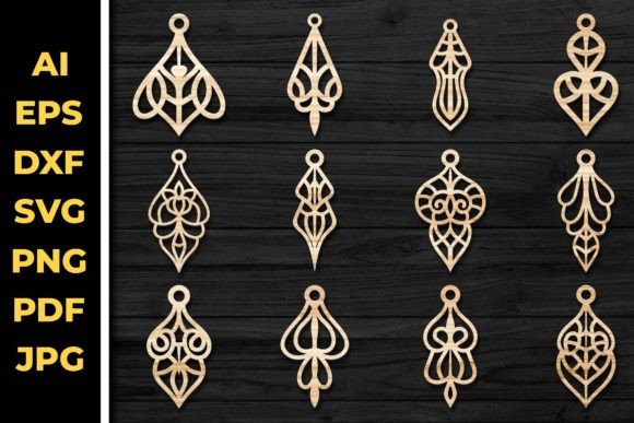 Laser Cut Files for Glowforge Projects: 25 Best Picks 38 Earrings Jewelry Laser Cut Svg Bundle 67 Graphics 78559777 1 1 580x387 1