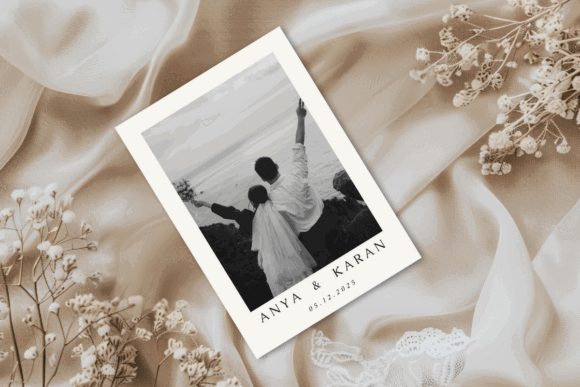 14 Wedding Invitation Template Ideas That Look Expensive 14 Elegant minimalist wedding invitation featuring a couple with a scenic background.