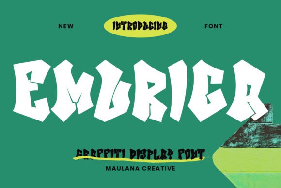 Graffiti Fonts for Logos: 10 Bold, Readable Picks 13 Emurica graffiti font showcased on a green background.