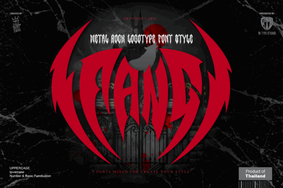 16 Gothic Fonts for Halloween Invitations That Look Stunning 19 Fang font design featuring sharp, gothic lettering with a red and black color scheme.