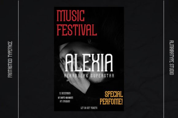Fonts Similar to Clarendon: 15 Powerful Alternatives 18 Music festival poster featuring the name Alexia in bold typography.