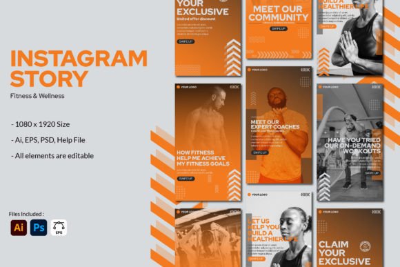 25 Instagram Story Templates: Gorgeous Designs You’ll Love 58 Fitness and Wellness Instagram Story Graphics 63063509 1 1 580x387 1