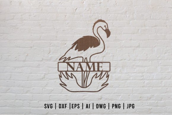 34 Acrylic Laser Cut Designs That Look Professional 16 Flamingo laser cut name sign design with customizable name area.
