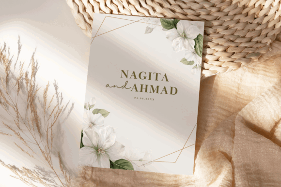 20 Canva Wedding Invitation Templates You Can Easily Edit 21 Elegant wedding invitation featuring floral design and gold accents.
