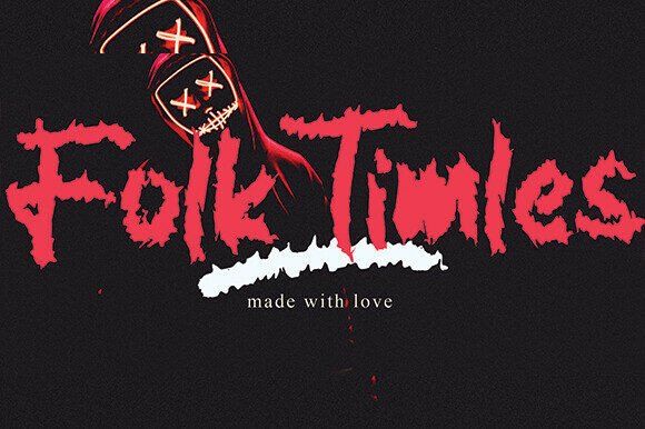 17 Halloween Fonts for Haunted House Signs That Stand Out 14 Folk Timles Halloween font with a spooky design and red color scheme.