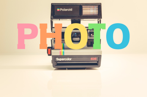 Fonts Similar to Clarendon: 15 Powerful Alternatives 14 Colorful text overlay on a Polaroid camera.