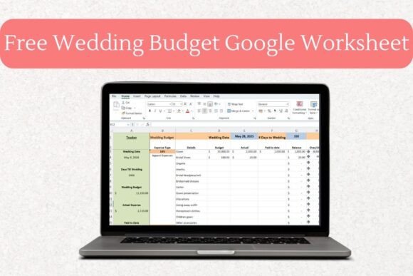 Wedding Budget Template: 16 Smart Picks for Easy Planning 3 Free Wedding Budget Google Sheet Tracker Graphics 119824905 1 1 580x387 2