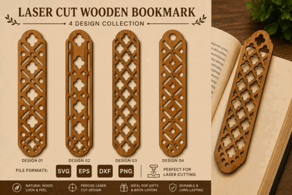 Laser Cut Wood Bookmarks Ideas: 24 Stunning Designs 7 Geometric Bookmark SVGLaser Cut Files Laser Cutting 151426559 1 1 580x387 1