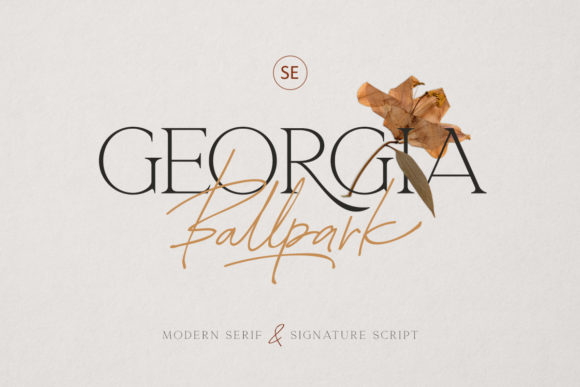 Best Serif Fonts for Logos: 10 Branding-Friendly Picks 6 Georgia Ballpark serif font with decorative elements.