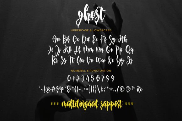 Halloween Fonts: 44 Best Picks for Cards, Signs & Cricut 61 Ghost font showcasing uppercase and lowercase letters with decorative elements.