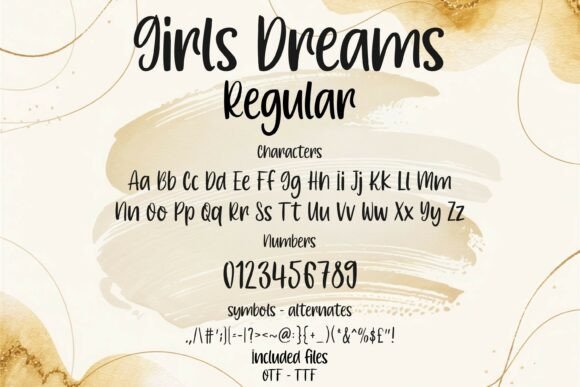 Handwritten Fonts for Vinyl Sticker Labels: 26 Best Cricut Picks 19 Girls Dreams Fonts 136299329 9 580x387 1