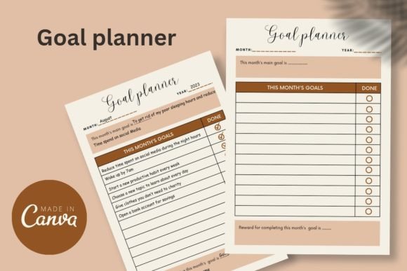 13 Monthly Planner Templates for Goals, Tasks and Events 21 Monthly goal planner template with sections for goals and tasks.