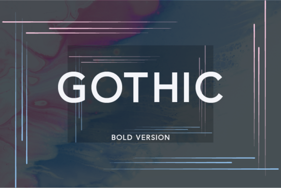16 Gothic Fonts for Halloween Invitations That Look Stunning 7 Gothic Bold font displayed in a colorful abstract background.
