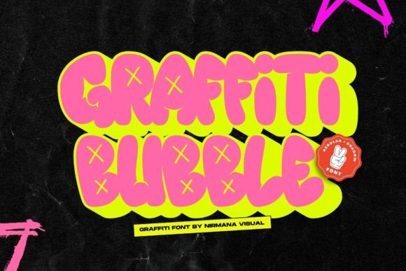 15 Graffiti Fonts for Cricut: What Actually Cuts Clean 4 Bright pink graffiti font reading 'Graffiti Bubble' on a black background.