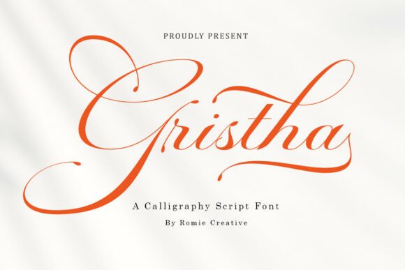 Modern Script Fonts: 18 Gorgeous Picks for Branding 22 Gristha Fonts 142911472 1 1 580x387 1