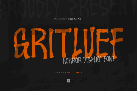 16 Gothic Fonts for Halloween Invitations That Look Stunning 23 Gritluef horror display font in orange on a dark background