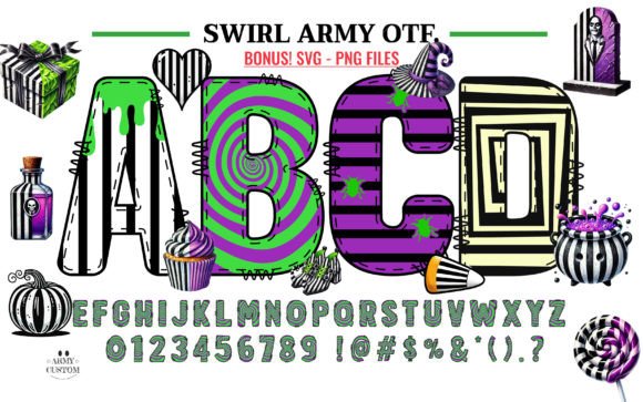 13 Best Halloween Color Font for Designers 11 Halloween Army Bundle Fonts 106376679 1 1 580x363 1 1