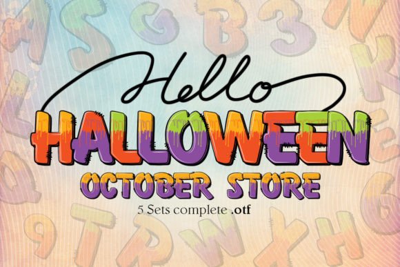 Halloween Color Fonts: 10 Best Picks for Spooky Designs 20 Colorful Halloween font saying 'Hello Halloween' with decorative letters.