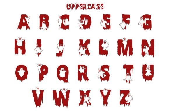 34 Best Halloween Fonts for Cricut Projects to Sell 10 Halloween Ghost font featuring uppercase letters with ghostly designs.