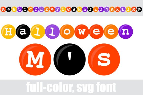 13 Best Halloween Color Font for Designers 14 Colorful Halloween-themed font with letters in orange, purple, and black.