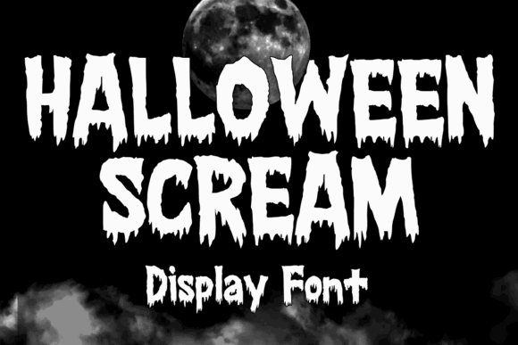 34 Best Halloween Fonts for Cricut Projects to Sell 48 Halloween Scream font displayed with a spooky design against a dark background.